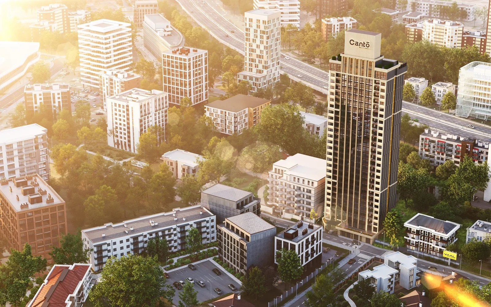 Artist's impression aerial view of CANTO Westlands